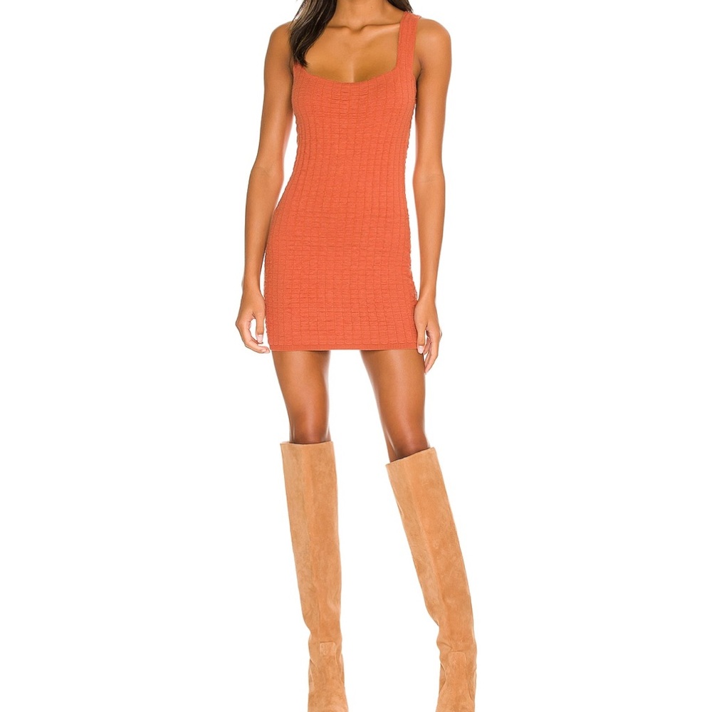 Free People Short and Sweet Mini Dress in Ambered Coral